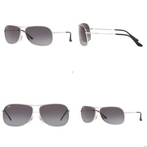 Ray-Ban Black and Silver RB3267 64mm Man Pilot
Sunglasses Grey Gradient Lens